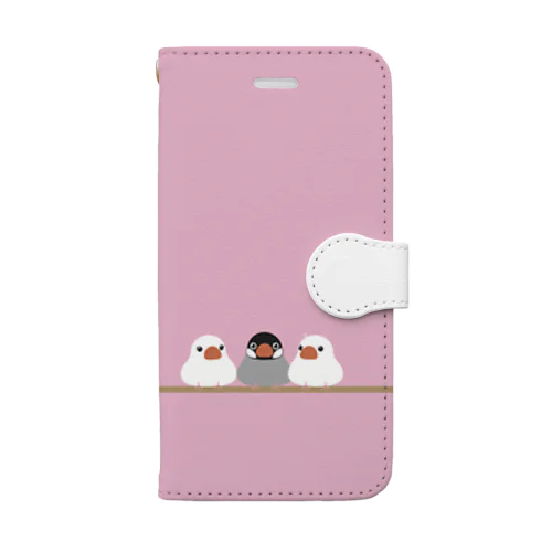 もちもち文鳥さん (Type-1) Book-Style Smartphone Case