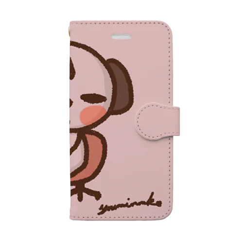 せつにゃいわんこ（グレイッシュピンク） Book-Style Smartphone Case
