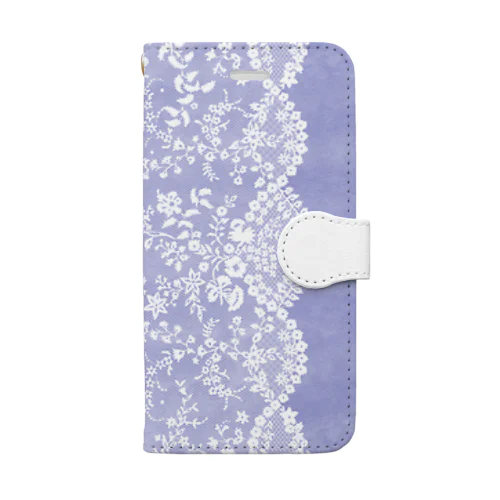 花盛レース【ラベンダー】 Book-Style Smartphone Case