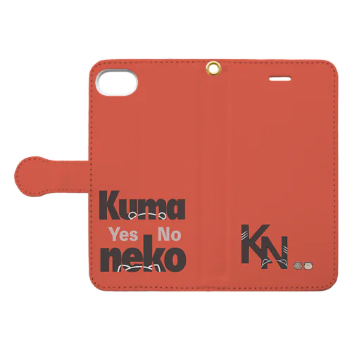 くまねこオトナカワイイ「No Kuma Yes Neko」ロゴデザイン手帳型スマホケース Book-Style Smartphone Case