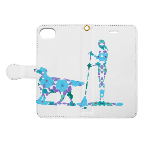 SUPdog フラットコーテッドレトリバー　青 Book-Style Smartphone Case