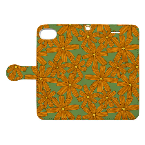 コスモス_orange Book-Style Smartphone Case