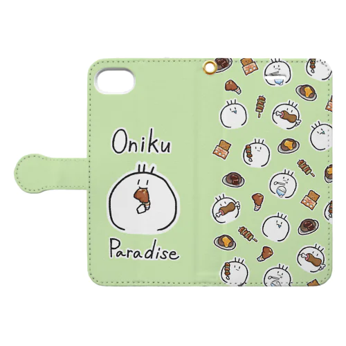 Oniku Paradise(お肉パラダイス・グリーン) 手帳型スマホケース