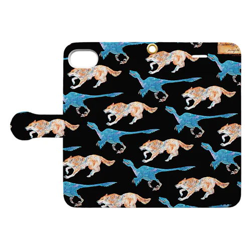 Wolf and Velociraptor Book-Style Smartphone Case