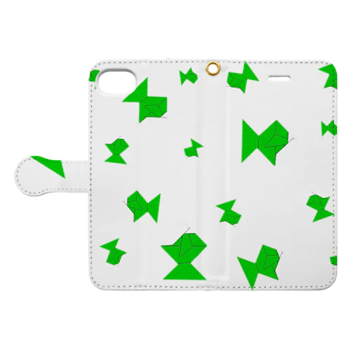 折り紙　みどり魚　影有り Book-Style Smartphone Case