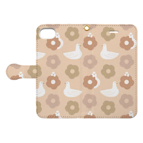 蕎麦ぼうろとハト 桃 Book-Style Smartphone Case