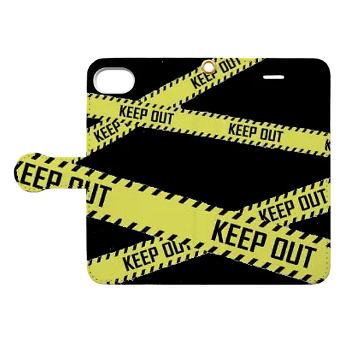 KEEP_OUT「ブラック」 手帳型スマホケース