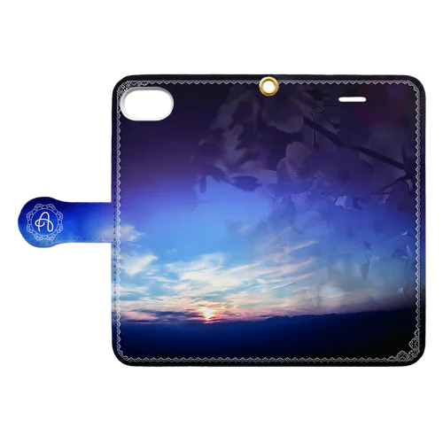 夕焼け×桜（iPhone 7） Book-Style Smartphone Case