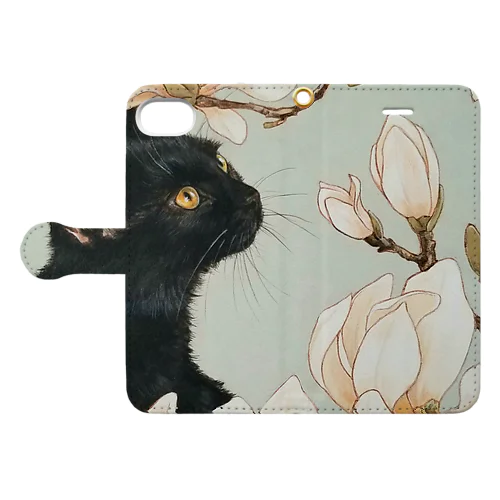 白木蓮と黒猫 Book-Style Smartphone Case