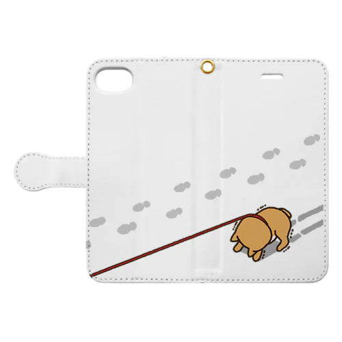雪のイヤイヤ柴犬 Book-Style Smartphone Case