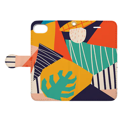 モダンアートな世界B。 Book-Style Smartphone Case