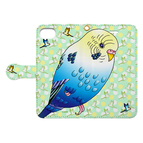 セキセイインコと水玉 Plus 6-6s-7-8 Book-Style Smartphone Case