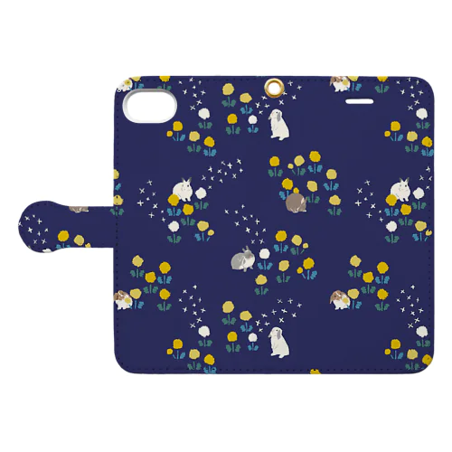 たんぽぽとうさぎさん Book-Style Smartphone Case