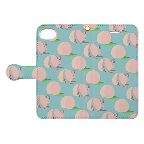 桃と桃尻 Book-Style Smartphone Case