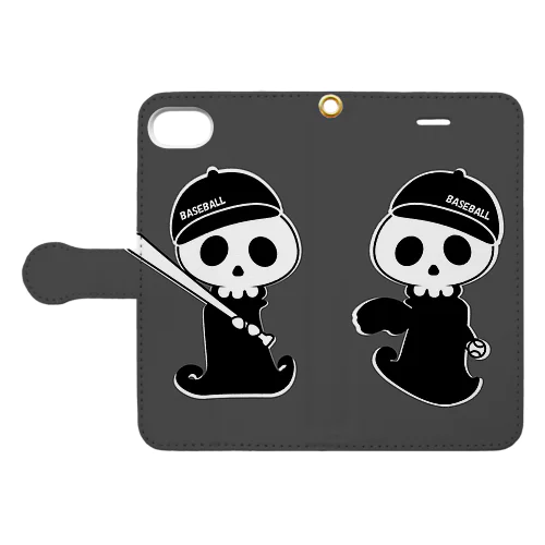 Baseball skall （スマホケース） Book-Style Smartphone Case