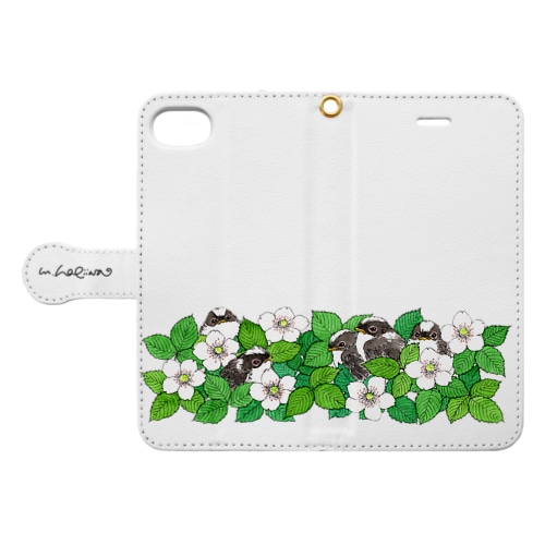 手帳型スマホケース　エナガのヒナ Book-Style Smartphone Case