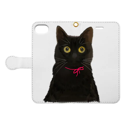 おめめまん丸 黒猫 Book-Style Smartphone Case