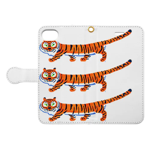 足の短いとらちゃん（三段重ね） Book-Style Smartphone Case