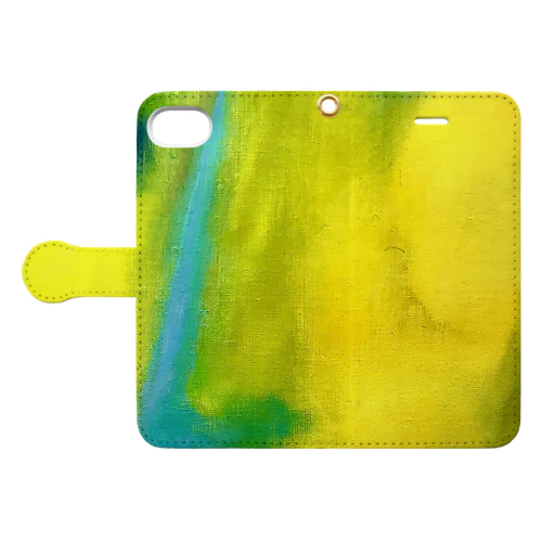 流体（イエロー） Book-Style Smartphone Case