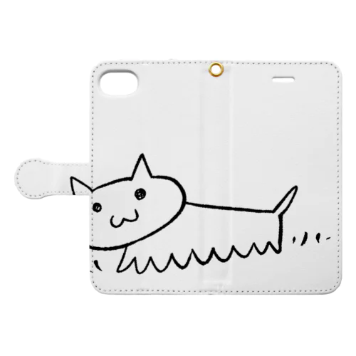 ねこではないなにか…仮にぬことする。（黒） Book-Style Smartphone Case