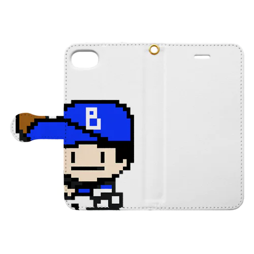 野球少年Ｂ／ピクセルアート Book-Style Smartphone Case