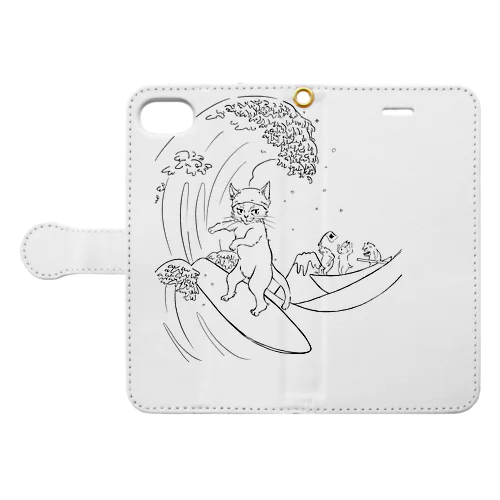 波に乗るこころちゃん Book-Style Smartphone Case