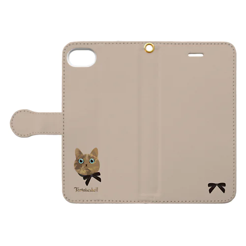 さび柄猫（りぼん） iPhone手帳型スマホケース Book-Style Smartphone Case