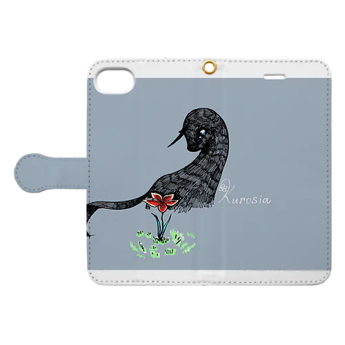 赤い花と灰色の幻獣 Book-Style Smartphone Case