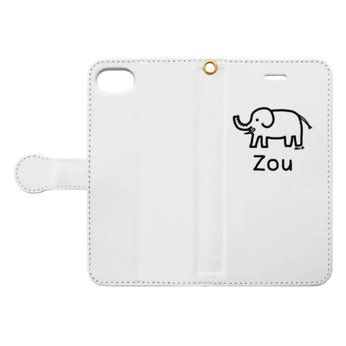 Zou (ゾウ) 黒デザイン Book-Style Smartphone Case