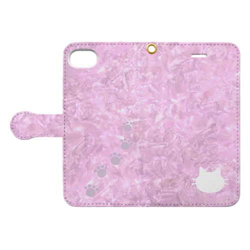 pink 宝石 にゃん Book-Style Smartphone Case