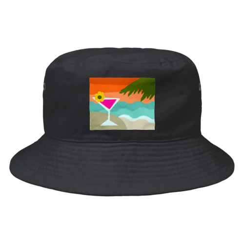 サンセットビーチでカクテルを Bucket Hat