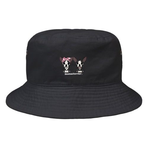 Boston Terrier~BABY WHITE~ Bucket Hat
