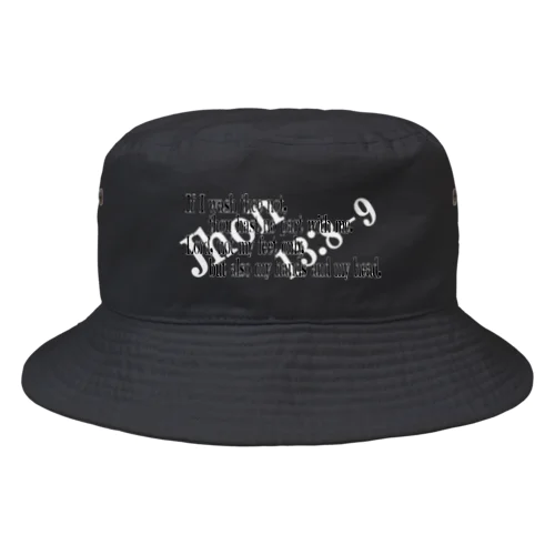 洗足ハット2_black Bucket Hat