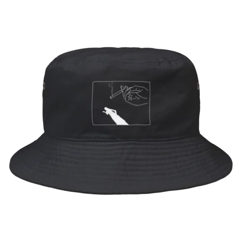 "影"Shadow(White Line) Bucket Hat