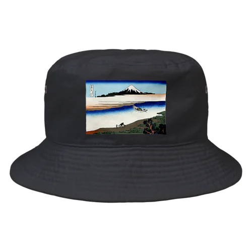 Fujiyama ukiyoe 葛飾北斎_冨嶽　武州玉川 Bucket Hat