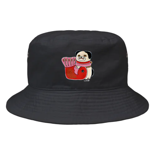 鯛狗（文字白） Bucket Hat