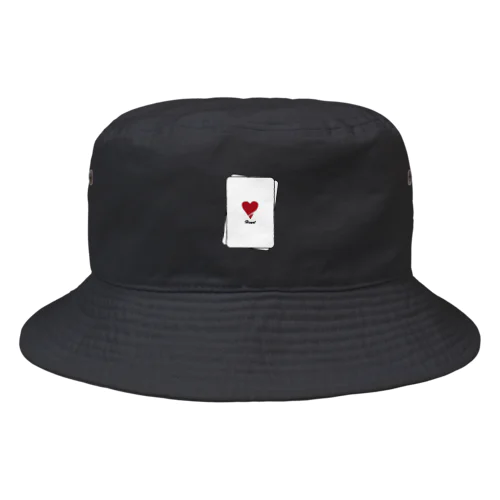 トランプ　ハートカード　（レッド）TYPE２ Bucket Hat