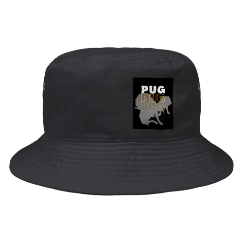 Pug silhouette Bucket Hat