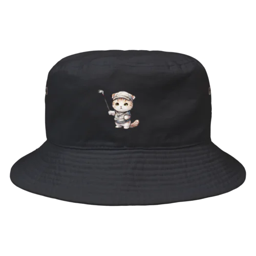 ねこゴルフ Bucket Hat