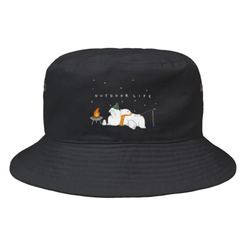 アウトドアライフを満喫する白くま(冬) Bucket Hat