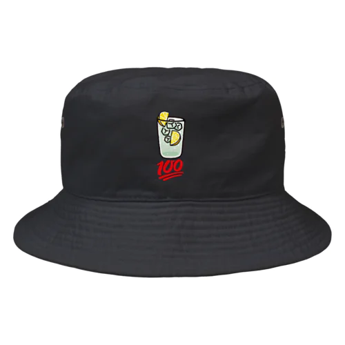 レモンサワー100点 大きいロゴ Bucket Hat