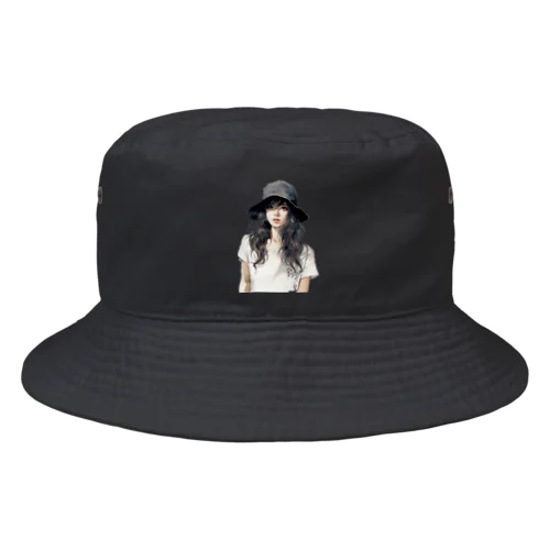 City Girl(ハットを被った可愛い女の子のデザイン) Bucket Hat