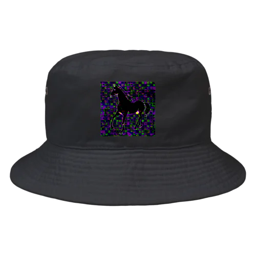 デジタルでアートな馬 Bucket Hat