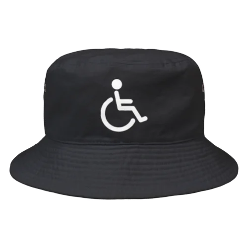 車椅子マーク（白） Bucket Hat