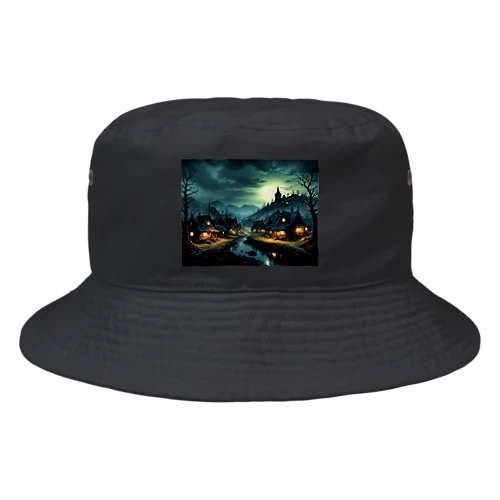 夜に輝く美しい村の光景 Bucket Hat