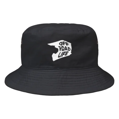 オフロードライフ オフロードヘルメットシルエットデザイン ホワイト Bucket Hat