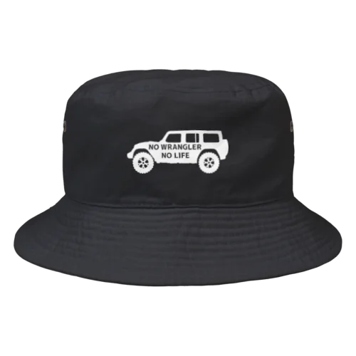 ノーラングラーノーライフ ジープ ホワイト Bucket Hat