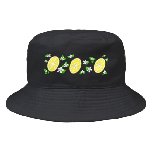 スライスレモンとレモンの花 Bucket Hat