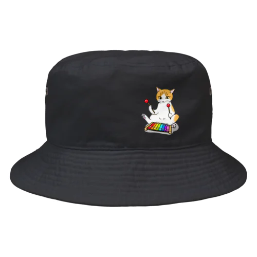 木琴を叩く猫 Bucket Hat