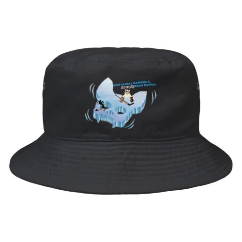 Pond Hockey Stop Global warming  Bucket Hat